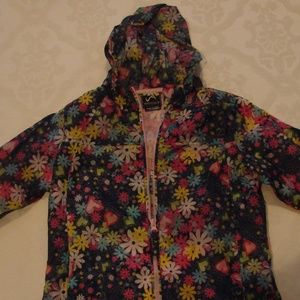 Vertical 9 Girls Floral Rain Jacket Size L 10-12
